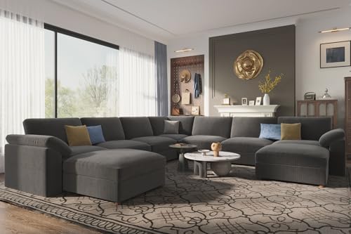 EASE MOOSE Oversized Sectional Sofa, U Shaped Deep Modular Cloud Couch - Image 3