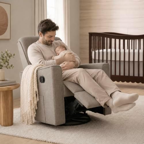 Evolur Raleigh Plus Nursery Glider Recliner, Light Truffle - Image 4