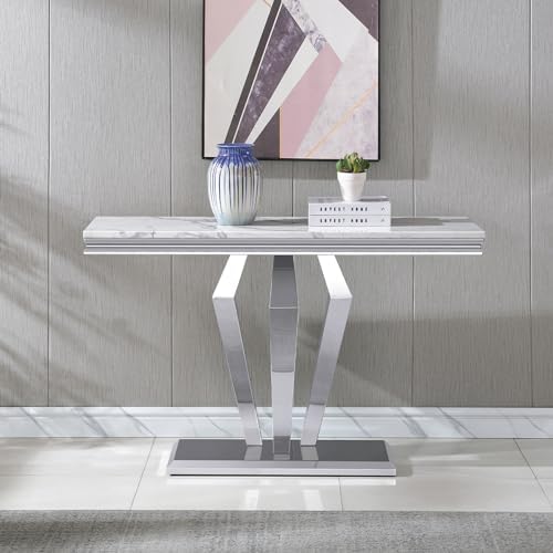 Henf 47in Faux Marble Console Table by Henf