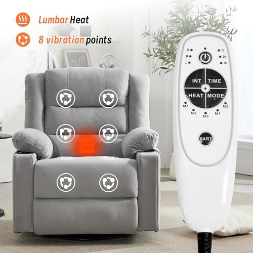 Rocking Recliner Chair for Adults, 360° Swivel Rocker Recliner - Image 5