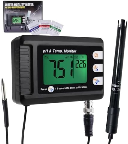 Digital Combo pH & Temperature Meter, Aquarium Thermometer pH Monitor by GAINEXPRESS
