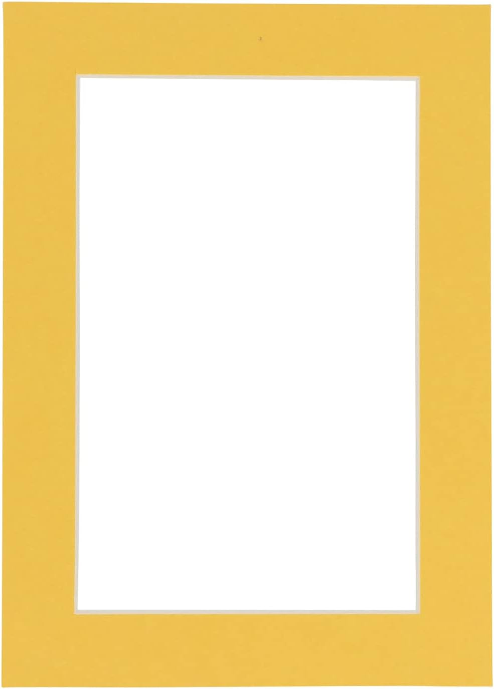 Pack of 25 Acid Free 8.5x11 Mats Bevel Cut for 7x9 Photos - Chamois Yellow Precut Matboards With Backing Boards and Clear Photo Mat Bags For Pictures, Photos, Framing - 4-ply Thickness