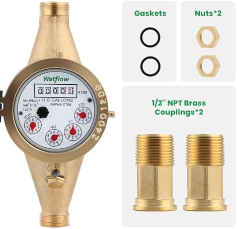 DN15 Water Meter 1/2" NPT, AWWA C708 Certification Gallon Water Flow Meter - Image 2