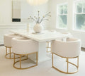 HNY Mid Century Modern Upholstered Barrel Dining Chairs by HNY