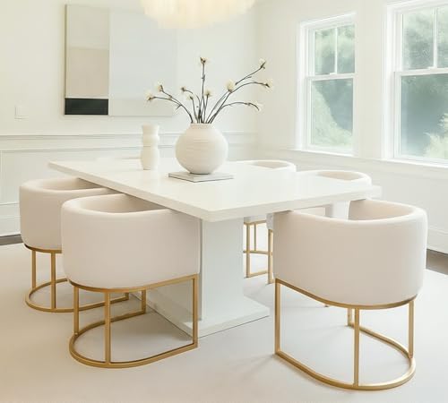 HNY Mid Century Modern Upholstered Barrel Dining Chairs by HNY