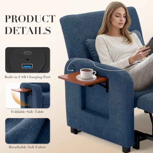 Convertible Sleeper Chair-Fabric Futon Sofa Bed, Single Sleeper Sofa, Small - Image 4