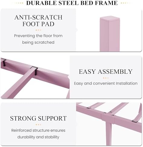 SHA CERLIN Twin XL Size Metal Bed Frame - Image 6