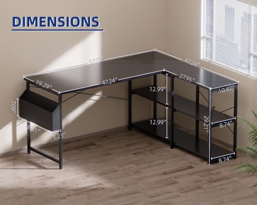 Pamray 57.5 Inch L Shaped Computer Desk - Image 3