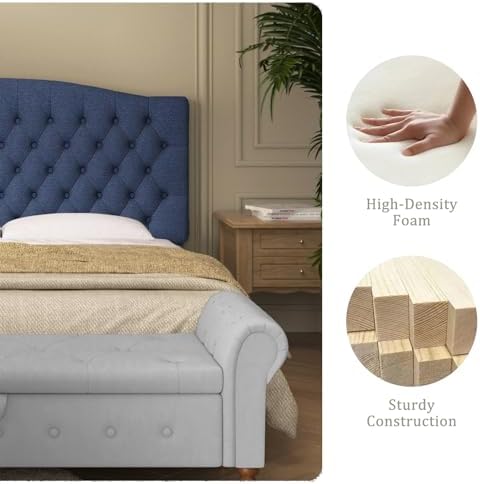 Furpopup Linen Queen Size Headboard Only, Upholstered Wall Mount - Image 3