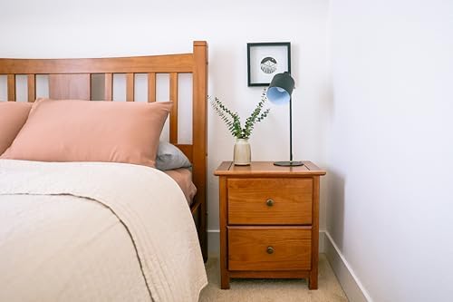 Grain Wood Furniture Shaker 2-Drawer Bedside Nightstand, Solid Wood - Image 7