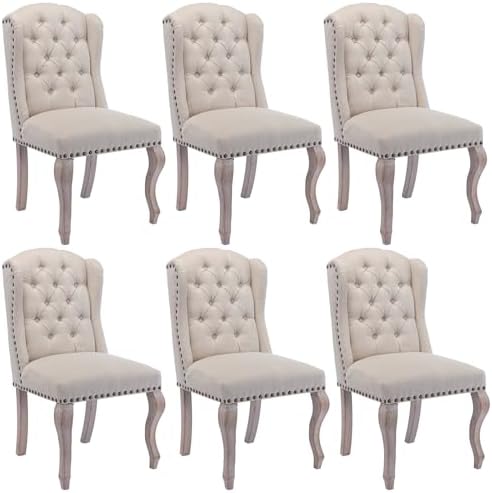 Upholstered Dining Chairs Set of 6 by Janoray