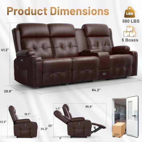 RV Loveseat Recliner Sofa, Home Theater Seating - Image 2