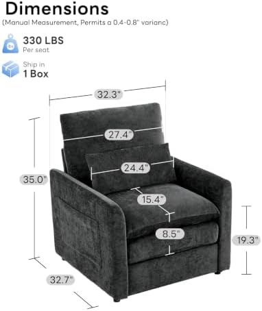 Iroomy Modern Accent Armchair – Cloud-Like Single Sofa - Image 2