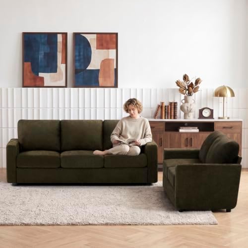 2 Pieces Chenille Sofa Sets w/Comfortable Back Cushions - Image 5
