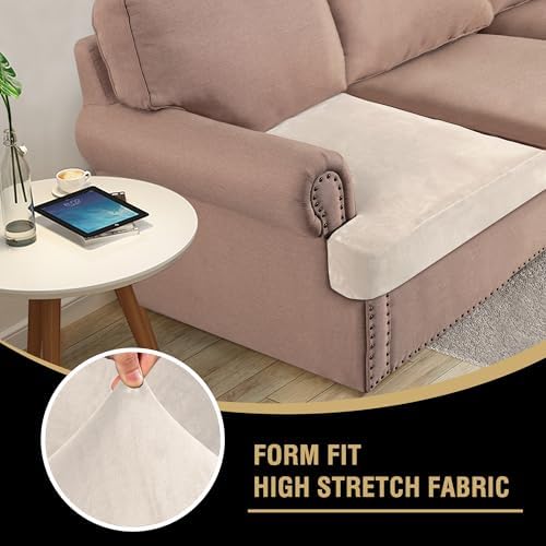 H.VERSAILTEX Stretch Velvet 2 Piece T Cushion Sofa Slipcovers - Image 6