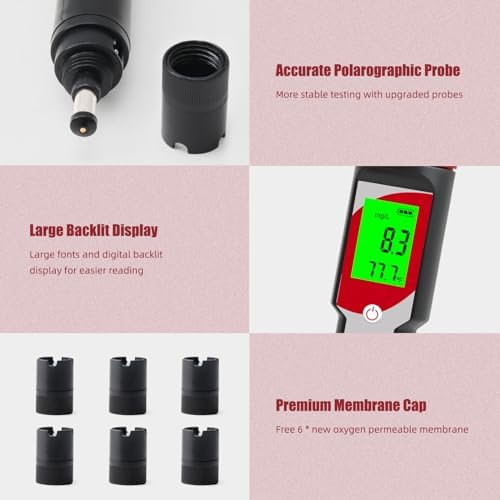 Dissolved Oxygen Meter with ATC, 0-40.00 mg/L Measurement Range, DO Meter with - Image 5