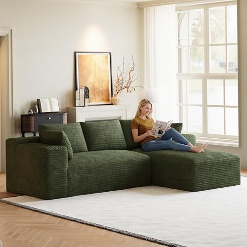 ONEMMLION 96" L-Shaped Cloud Boneless Couch Sofa - Image 5