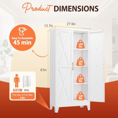 PAOFIN 61" H Kitchen Storage Cabinet - Image 2