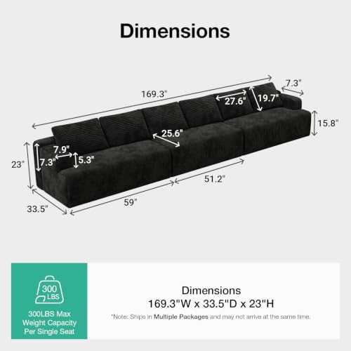 Novilla 169" Oversized Loveseat Sofa - Image 2