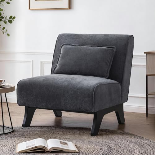 Armless Accent Chair Comfy Upholstered Modern Living Room Side Chair - Image 3