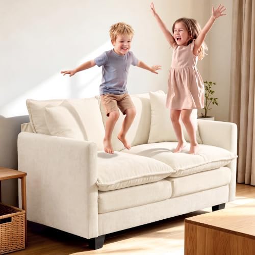 Loveseat Sofa, Soft Chenille Cloud‑Cushion Small‑Space Couch - Image 7