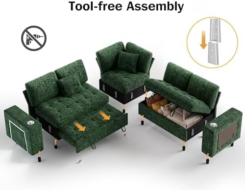 Vipbear 86" Modular Sectional Sleeper Sofa - Image 4