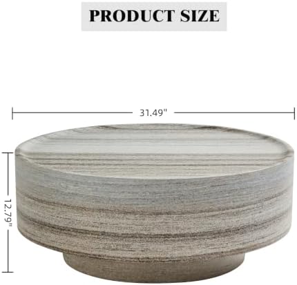 31.5" Modern Faux Marble Coffee Table - Image 2