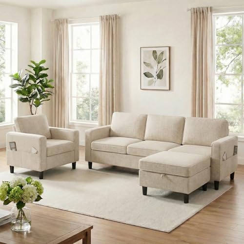 ijuicy 2PCS Sectional Sofa Set, 4 Seat Couch Set, 3 Seat Couch by ijuicy