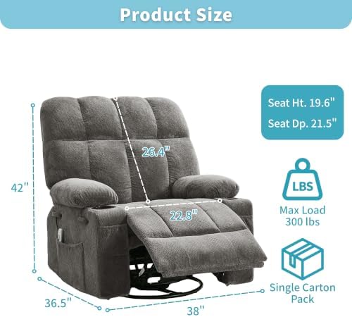 IDEALHOUSE Oversized Rocking Recliner Chair - Image 2