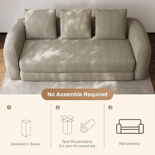 Curved Convertible Futon Sofa Bed, Modern Boneless Sleeper Couch, Curved Modern - Image 7