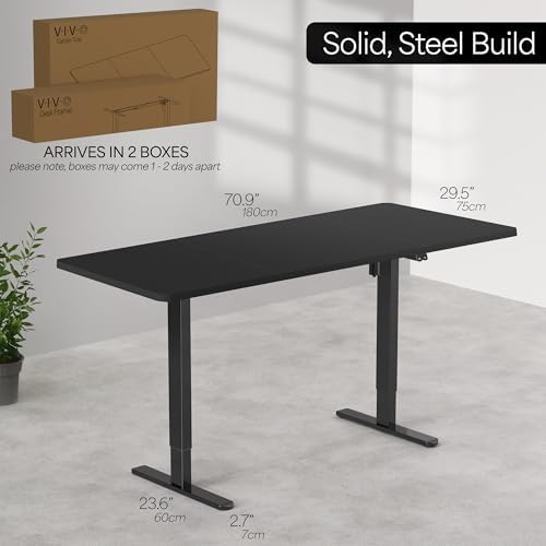 VIVO Black 71 x 30 in Standing Desk, DESK-KIT-0B7B - Image 3