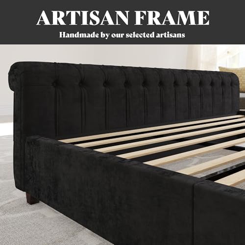 AMERLIFE California King Upholstered Sleigh Bed Frame - Image 7