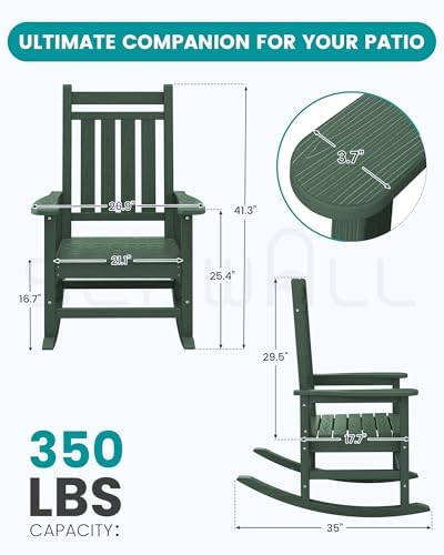 SERWALL HDPE Rocking Chair, Oversized Rocking Chair - Image 3