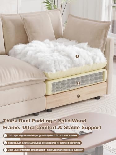76.7” Loveseat Sofa with Ottoman, 4 Seat Cloud Couch Sectional - Image 4