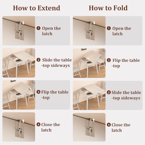 Solid Wood Small Dining Table for 2-6, 23.6"L-47.2"L Expandable Kitchen Table - Image 6