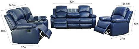 A Ainehome Living Room Furniture Set Leather Recliner Sofa Set Loveseat Chair - Image 2