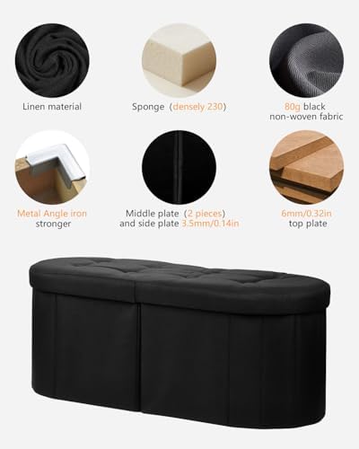 AmasSmile Oval Ottoman Storage Bench - Image 6