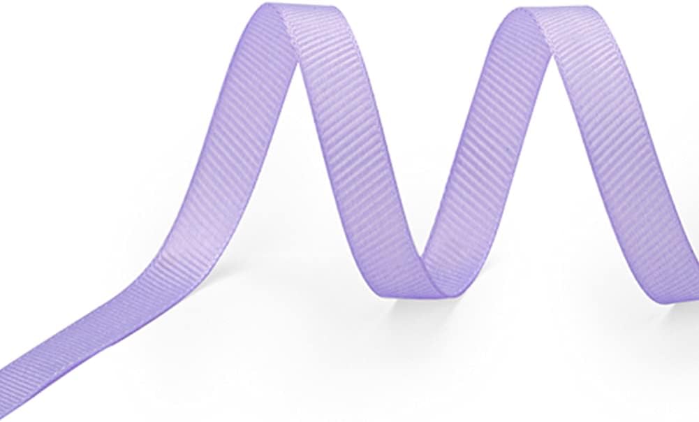 LIUYAXI 1/4" X 50 Yards Solid Lavender Grosgrain Ribbon, Perfect for Crafts, Wedding Decor, DIY Hair Accessories, Sewing, Gift Package Wrapping and More