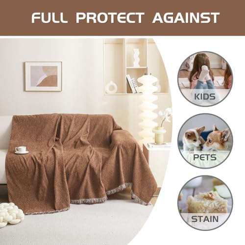 MMEETSKY Small Couch Cover Sofa Covers Washable, Chenille Soft Throws Cover - Image 3