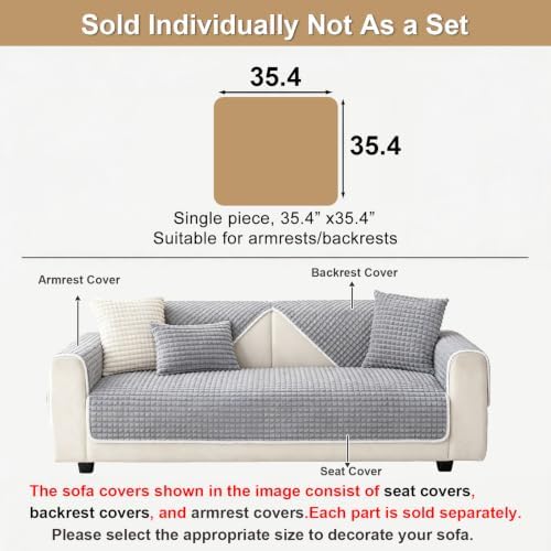 Soft Velvet Couch Arm Covers Washable - Image 3