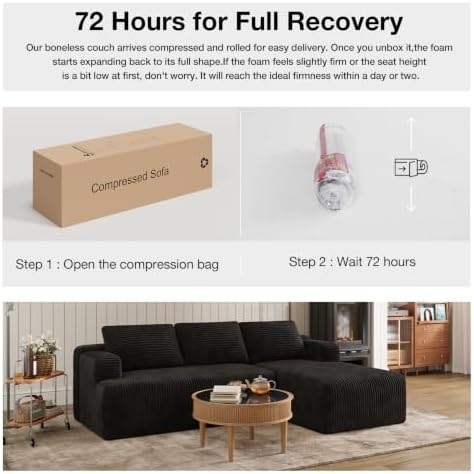 Novilla 144'' L-Shape Boneless Couches - Image 3