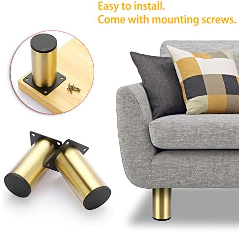 OwnMy 4PCS 4 Inch Stainless Steel Furniture Legs Feet Metal Chair Table Leg - Image 2