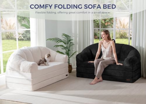 MAXYOYO Folding Sofa Bed with Backrest, Boneless Fold Out Couch with Handle - Image 4