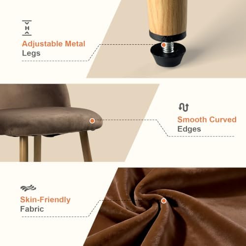 Big Dining Room Chairs Set of 2, Velvet Modern Kitchen Chairs - Image 3