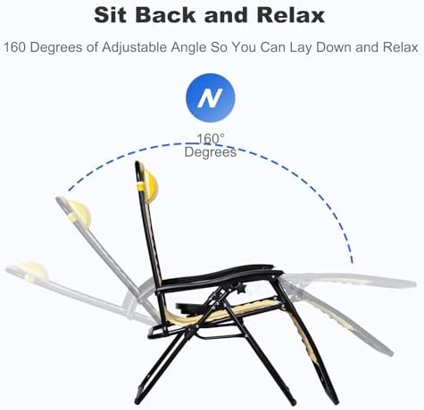 Nazhura Set of 2 Relaxing Recliners Patio Chairs Adjustable Steel Mesh Zero - Image 4