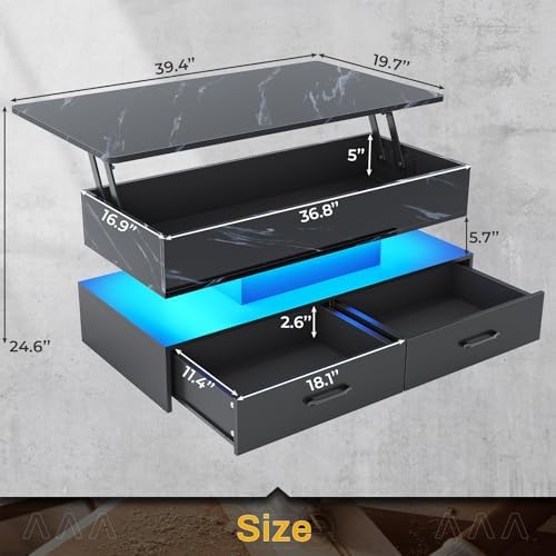 SEDETA 40" Lift Top Coffee Table - Image 2