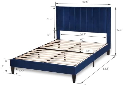 Allewie Queen Platform Bed Frame/Velvet Upholstered Bed Frame - Image 2