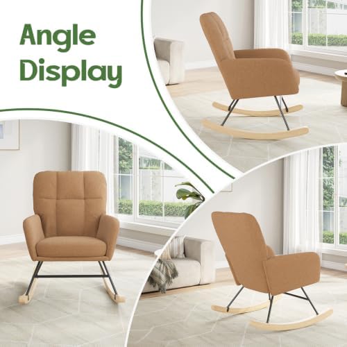 Nursery Rocking Chair Teddy, Upholstered Glider Rocker - Image 6