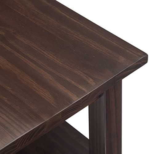 SIMPLIHOME Warm Shaker 14" Side Tables in Brunette Brown - Image 5