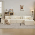 140''Oversized Cloud Velvet Curved Sectional Couch, Boneless Couch by WUTUTUEE